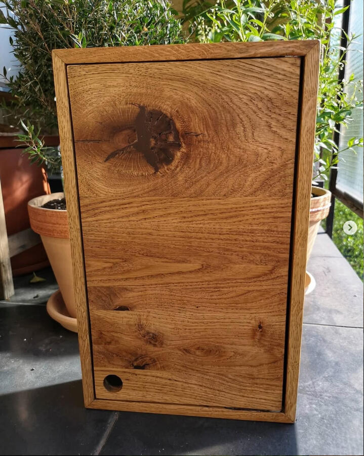 oak key cabinet